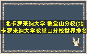 北卡罗来纳大学 教堂山分校(北卡罗来纳大学教堂山分校世界排名安全吗)